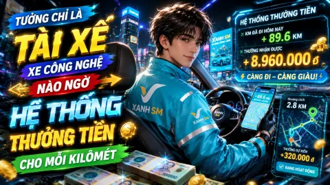 TƯỞNG CHỈ LÀ TÀI XẾ XE CÔNG NGHỆ, NÀO NGỜ HỆ THỐNG THƯỞNG TIỀN CHO MỖI KILÔMÉT