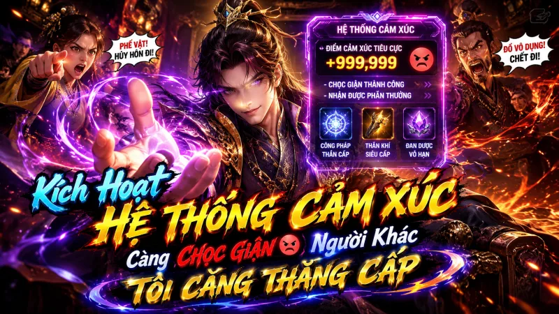 【 FULL BỘ 】Kích Hoạt Hệ Thống Cảm Xúc – Càng Chọc Giận Người Khác Tôi Càng Thăng Cấp!