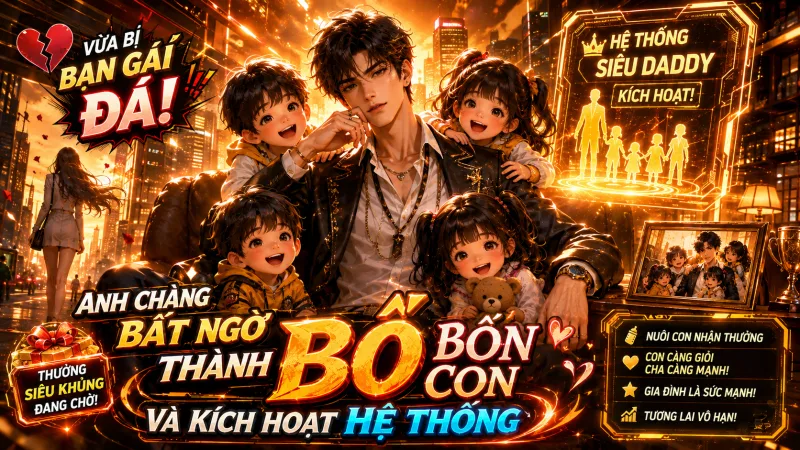 VỪA BỊ BẠN GÁI ĐÁ, ANH CHÀNG BẤT NGỜ THÀNH BỐ BỐN CON VÀ KÍCH HOẠT HỆ THỐNG