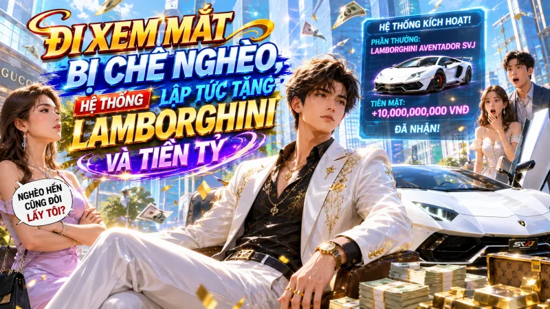 ĐI XEM MẮT BỊ CHÊ NGHÈO, HỆ THỐNG LẬP TỨC TẶNG LAMBORGHINI VÀ TIỀN TỶ