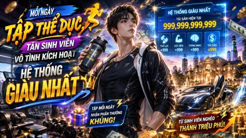 MỖI NGÀY TẬP THỂ DỤC, TÂN SINH VIÊN VÔ TÌNH KÍCH HOẠT HỆ THỐNG GIÀU NHẤT