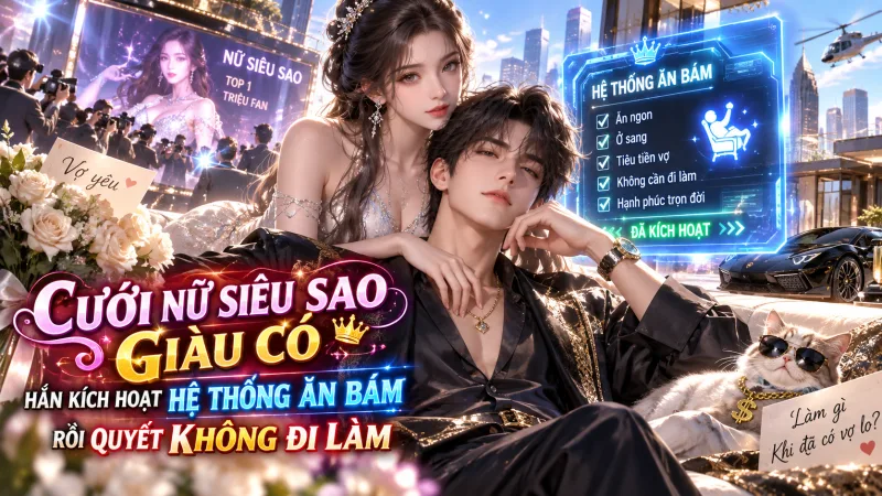 CƯỚI NỮ SIÊU SAO GIÀU CÓ, HẮN KÍCH HOẠT HỆ THỐNG ĂN BÁM RỒI QUYẾT KHÔNG ĐI LÀM