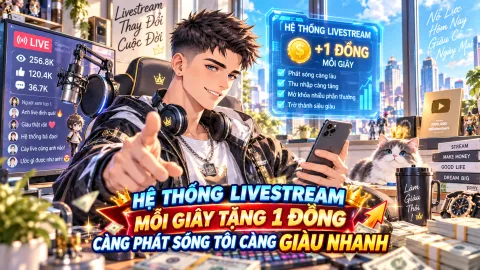 HỆ THỐNG LIVESTREAM MỖI GIÂY TẶNG 1 ĐỒNG, CÀNG PHÁT SÓNG TÔI CÀNG GIÀU NHANH